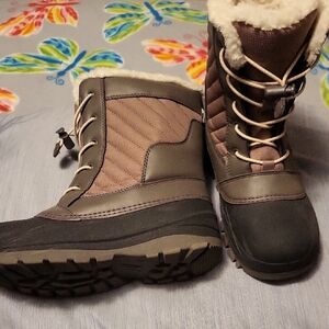 All in Motion Winter & Rain Boots Brown and Black